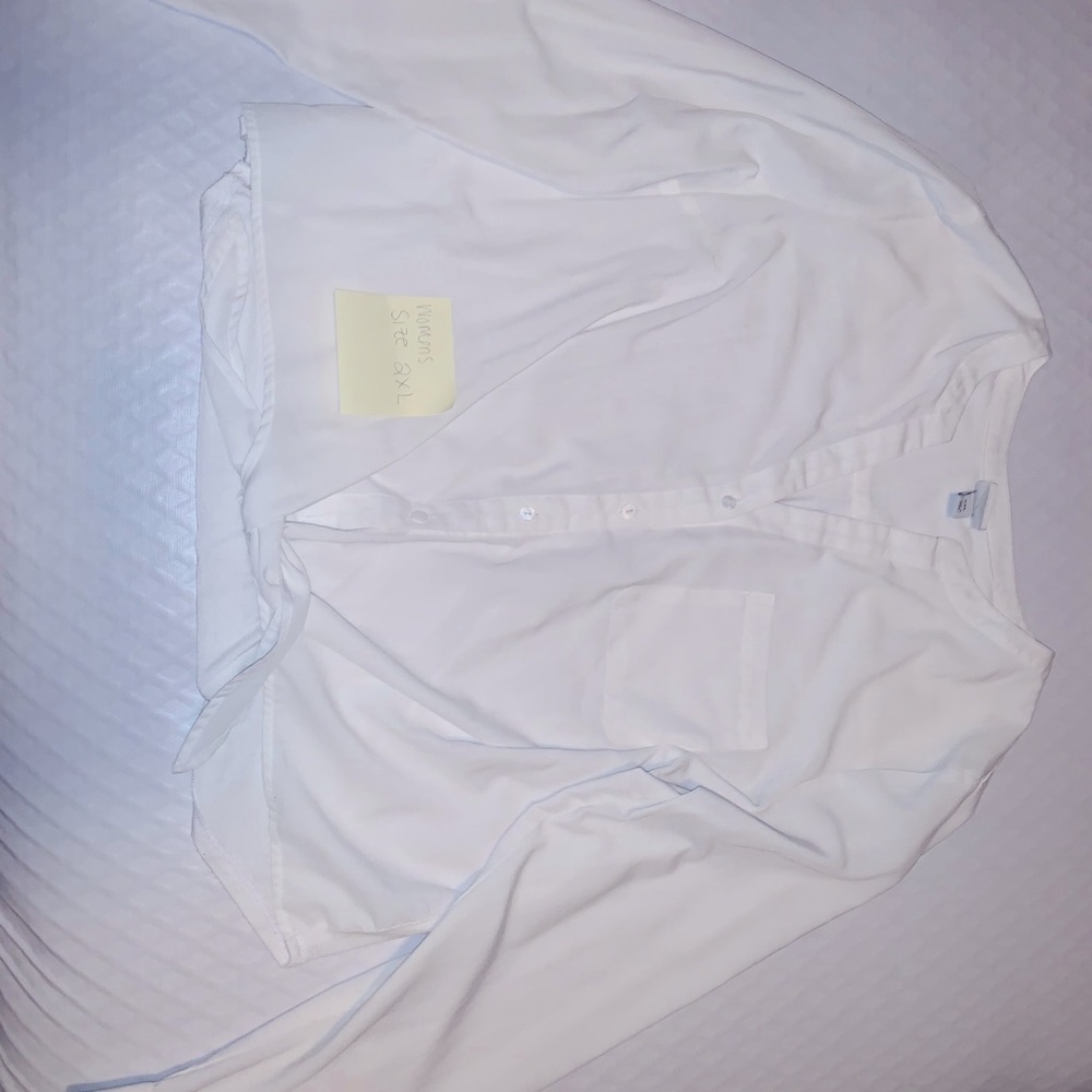 White Button-up with front tie